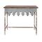 Hello Honey® 36" Rustic Farmhouse Metal Console Table with Solid Wood Top